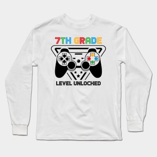 7th Grade Level Unlocked Video Gamer Back to School Boys Long Sleeve T-Shirt
